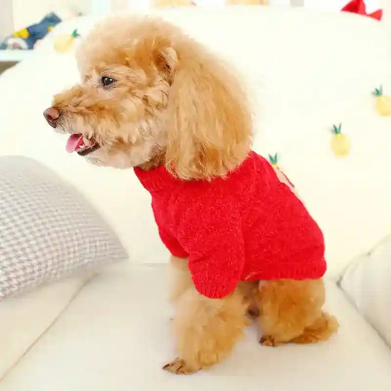 Maglioncino per cani rosso "Heart" by Dog Moda