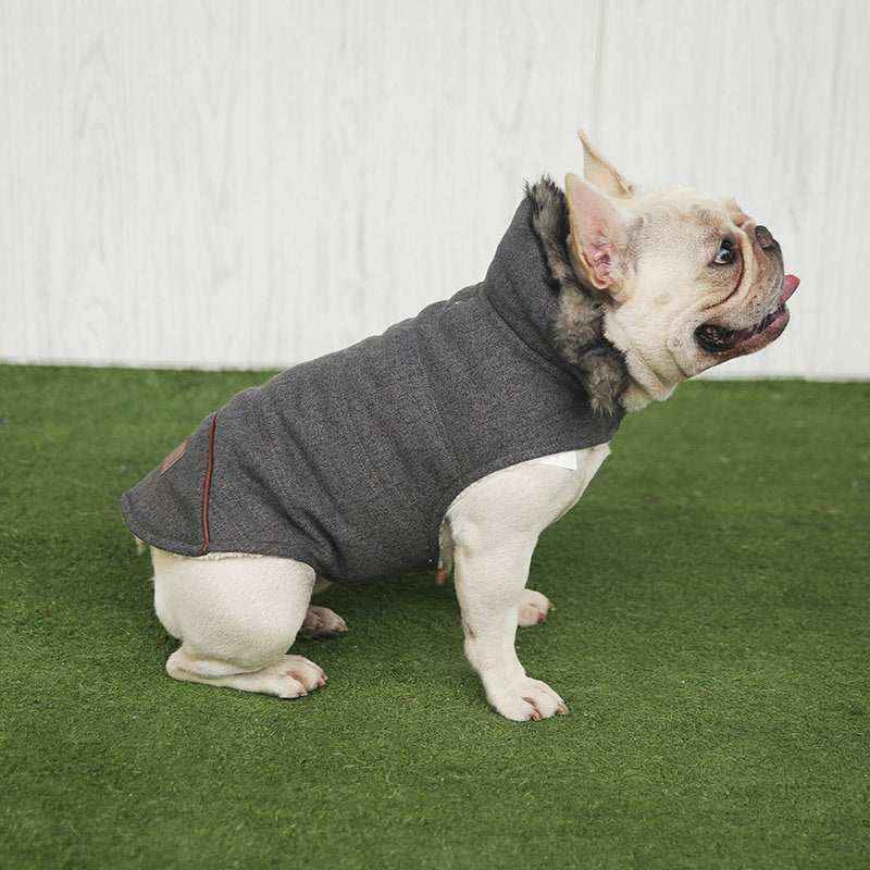 Cappottino Bulldog "Boutique" con Colletto in Eco Pelliccia – Stile e Comfort by Dog Moda