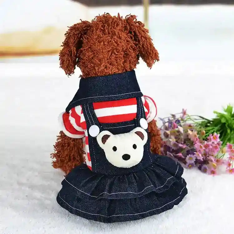 TeddyStyle - Vestitino Elegante per Cani con Salopette o Gonnellina - Dog Moda