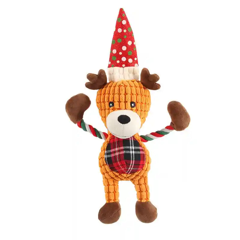 Gioco Renna Natale Cani Gatti - Peluche Sonoro con Corda by Dog Moda
