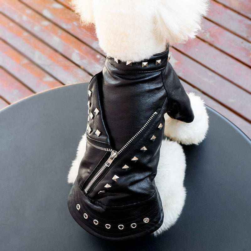 Giubbottino per cani in pelle "Grease" by Dog Moda