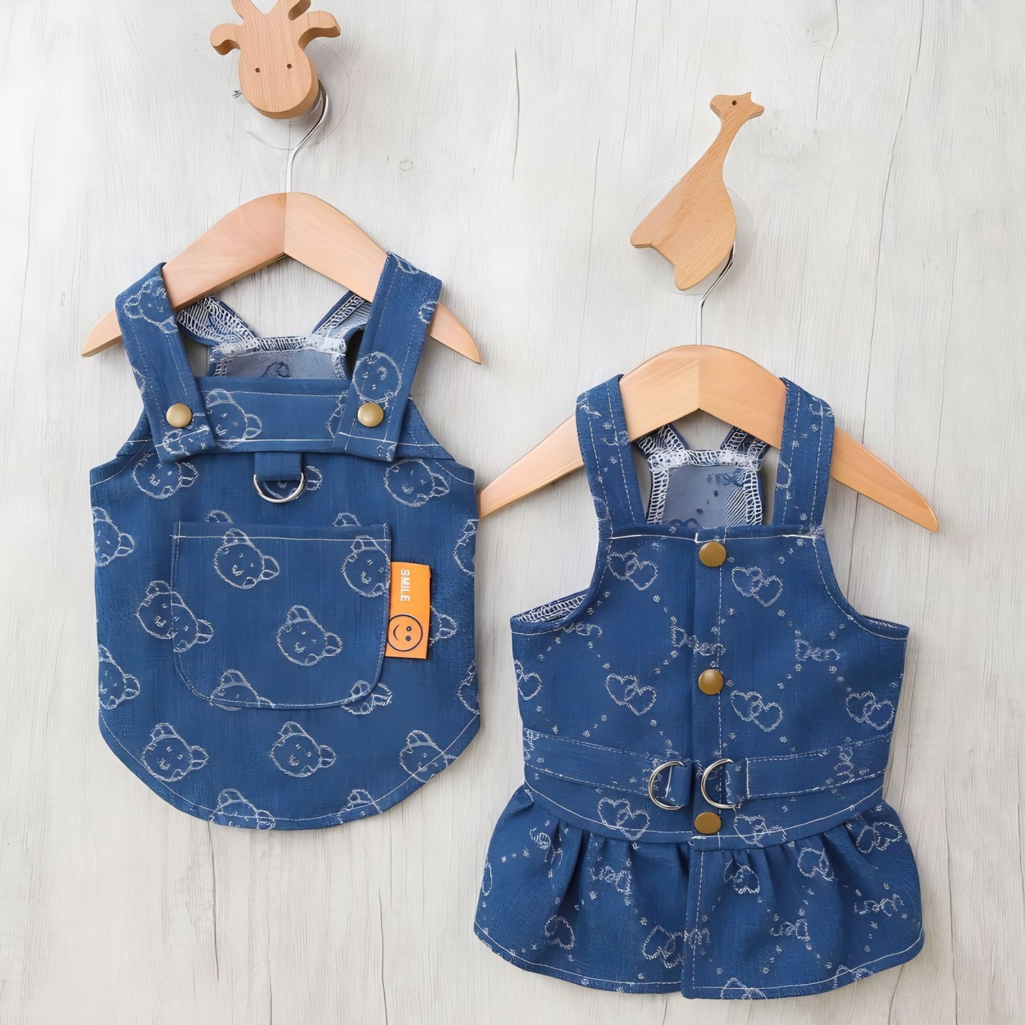 Vestito Jeans per Cani con Pettorina - Gonnellina o Giacchetta