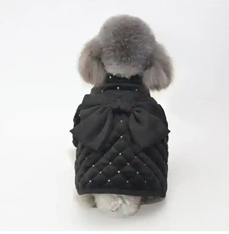 Cappotto Cani Mademoiselle - Trapuntato Paillettes Fiocco by Dog Moda