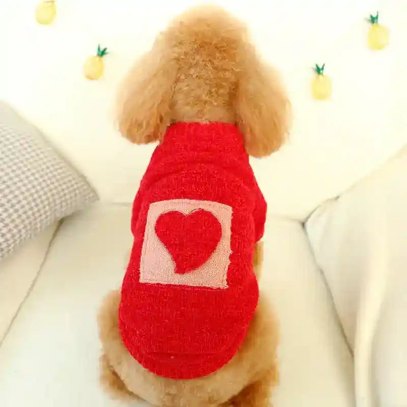 Maglioncino per cani rosso "Heart" by Dog Moda