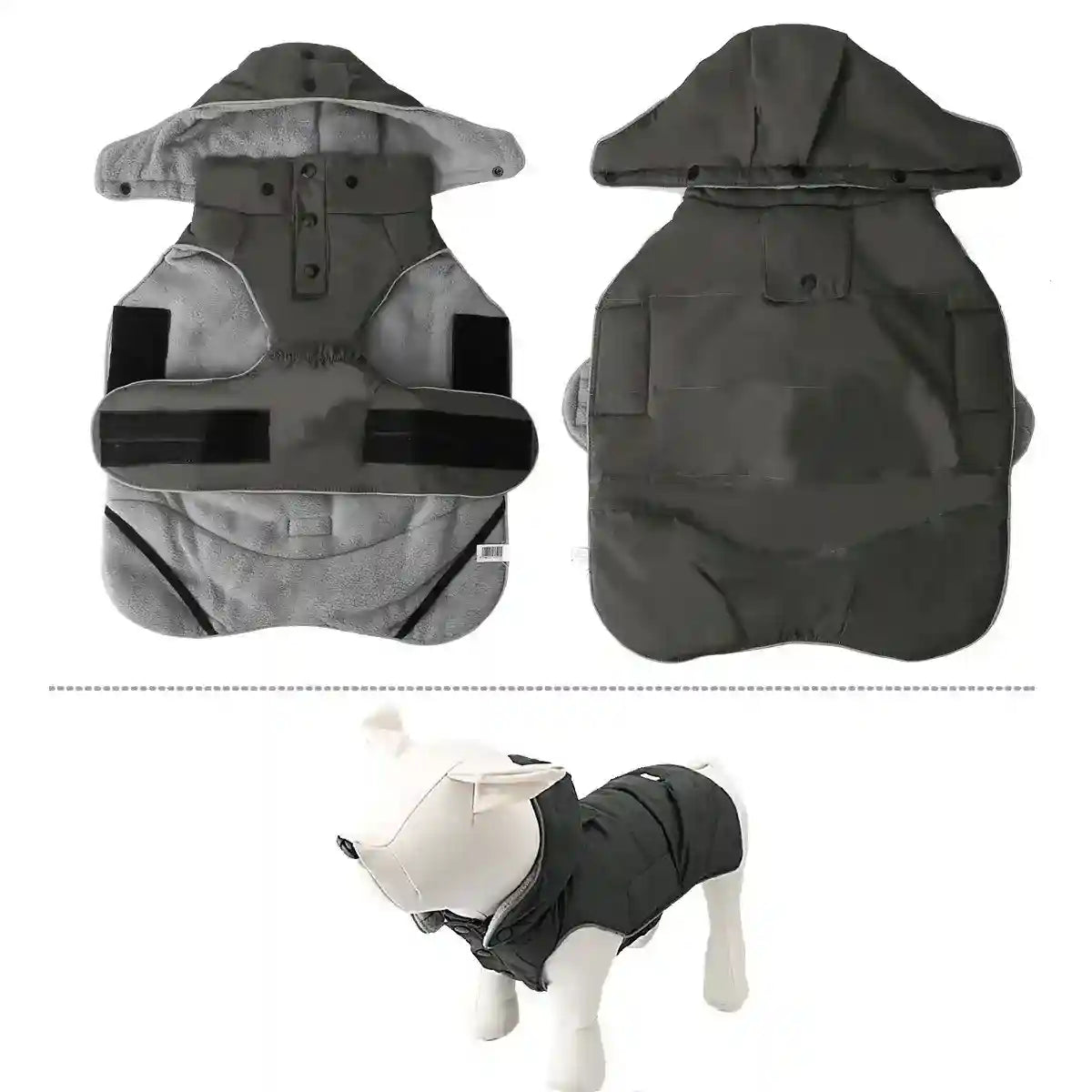 Cappotto per Cani "Nairobi" con Cappuccio Removibile e Chiusura in Velcro by Innopet