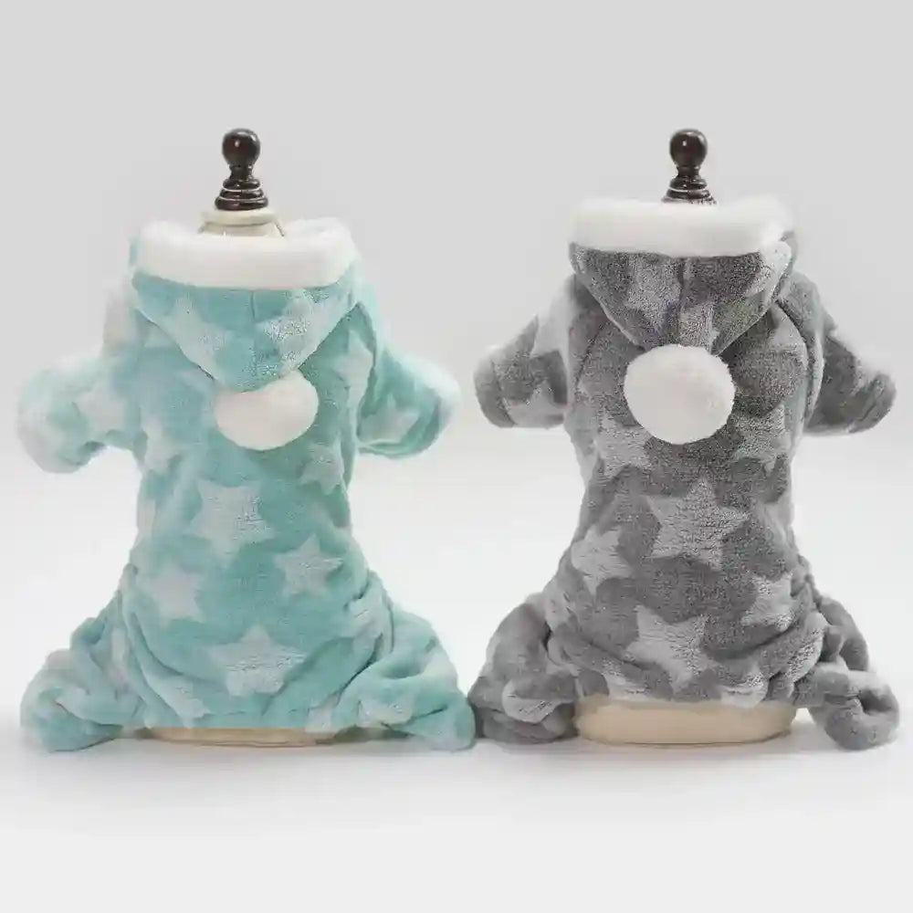 Tutina in pile per cani "Cassiopea" – Calore e Stile con Fantasia a Stelle by Dog Moda
