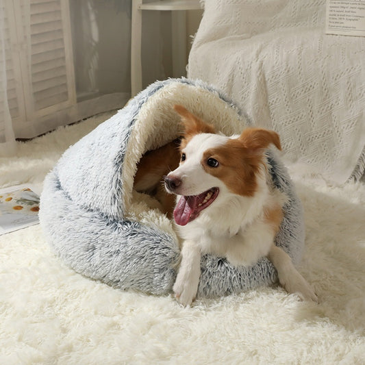 Cuccia Conchiglia Semi-Chiusa Gatti Cani Peluche 100cm by Dog Moda