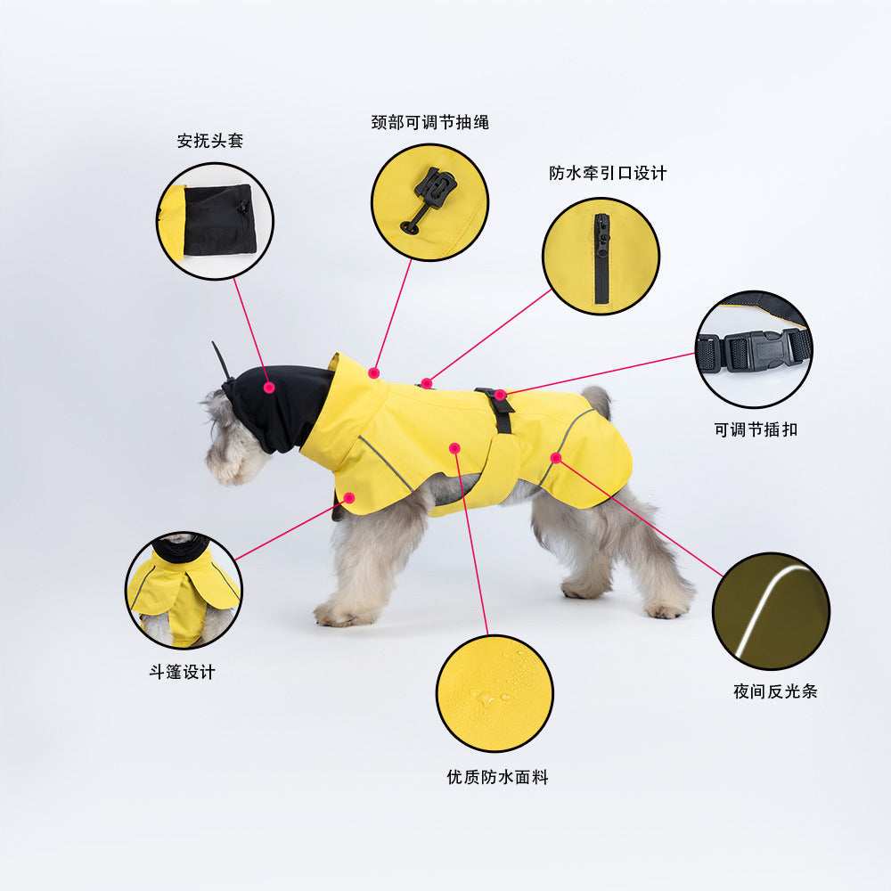 Waterproof Dog Coat Poncho – Sizes S to 3XL
