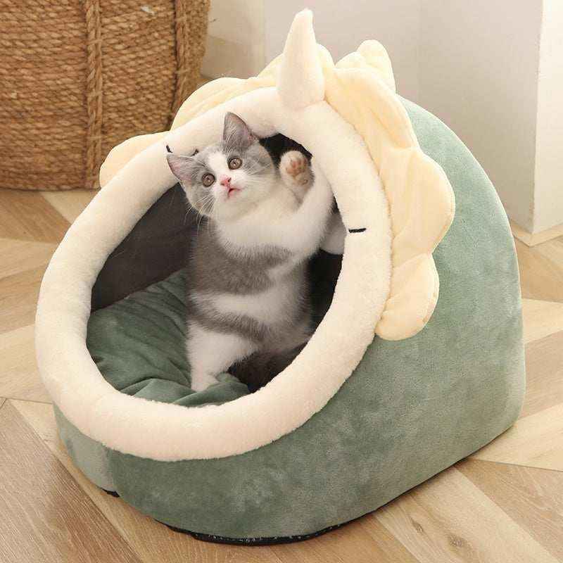 PetNest - Casetta Semichiusa per Cani e Gatti in Morbido Tessuto - Dog Moda
