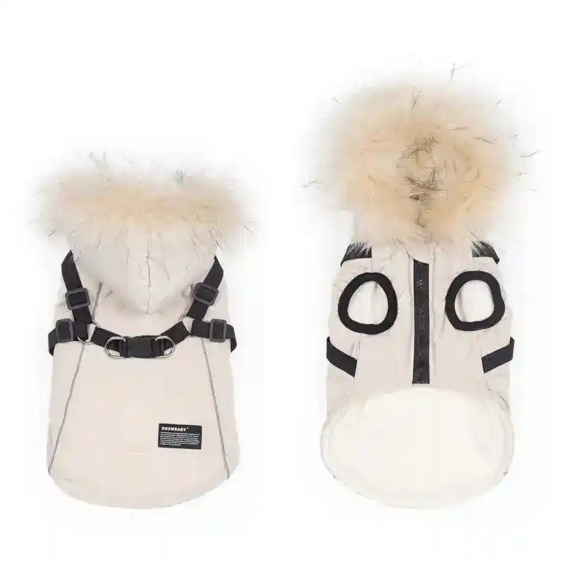 Cappotto per cani Dumsbaby con pettorina, cappuccio e riflettenti - foto 4