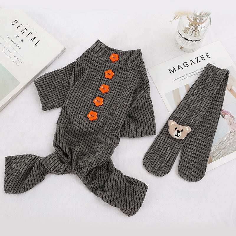Four-Legged Dog Jumpsuit with Scarf "Carolina" - Comfort, Warmth and Style for Your Four-Legged Friend