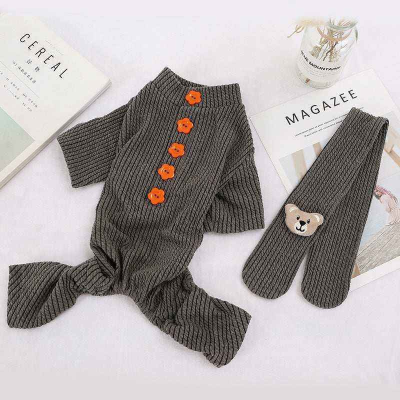 Tutina per cani a quattro zampe con sciarpa "Carolina" – Comfort, Calore e Stile per il Tuo Amico a Quattro Zampe by Innopet