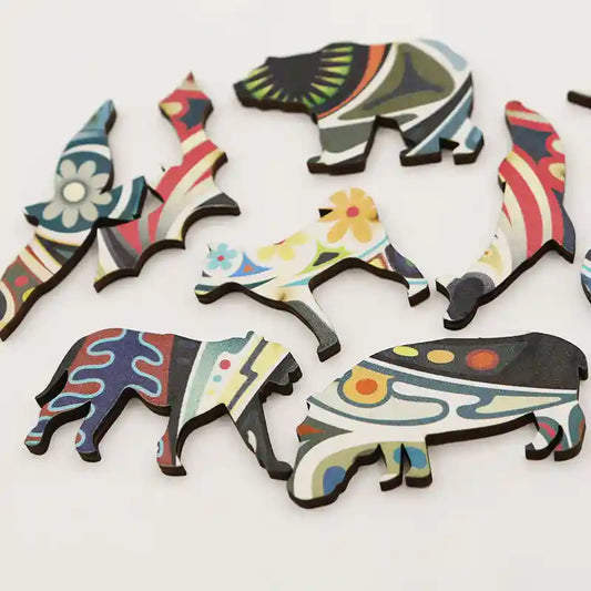 Puzzle Legno Gatto Fiori - Gioco Educativo Irregolare by Dog Moda