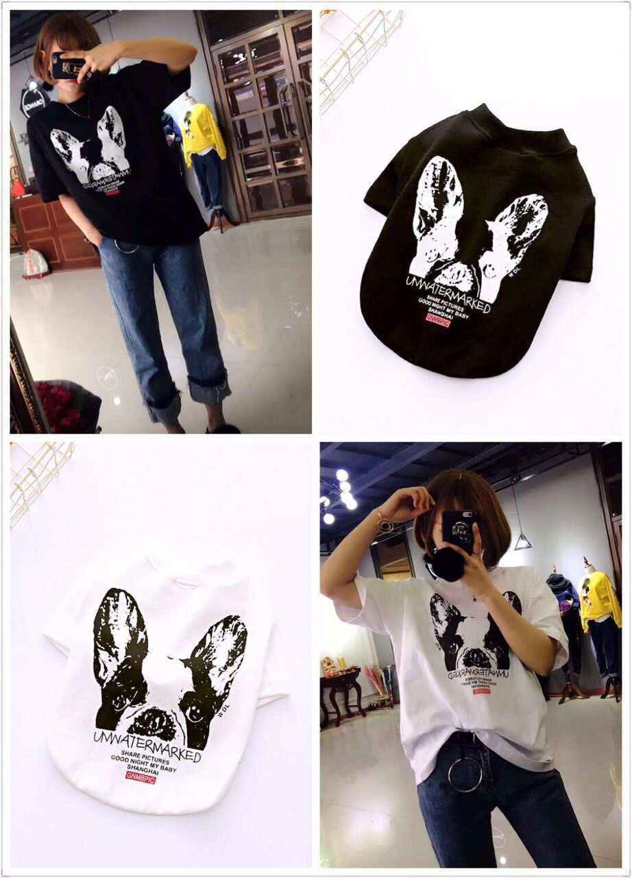 Maglia "Unwatermarked" per Bulldog Francese con Stampa Sul Dorso by Dog Moda
