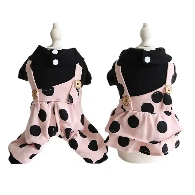 Cappotto Cani Pile Rosa Pois - Salopette o Gonna by Dog Moda