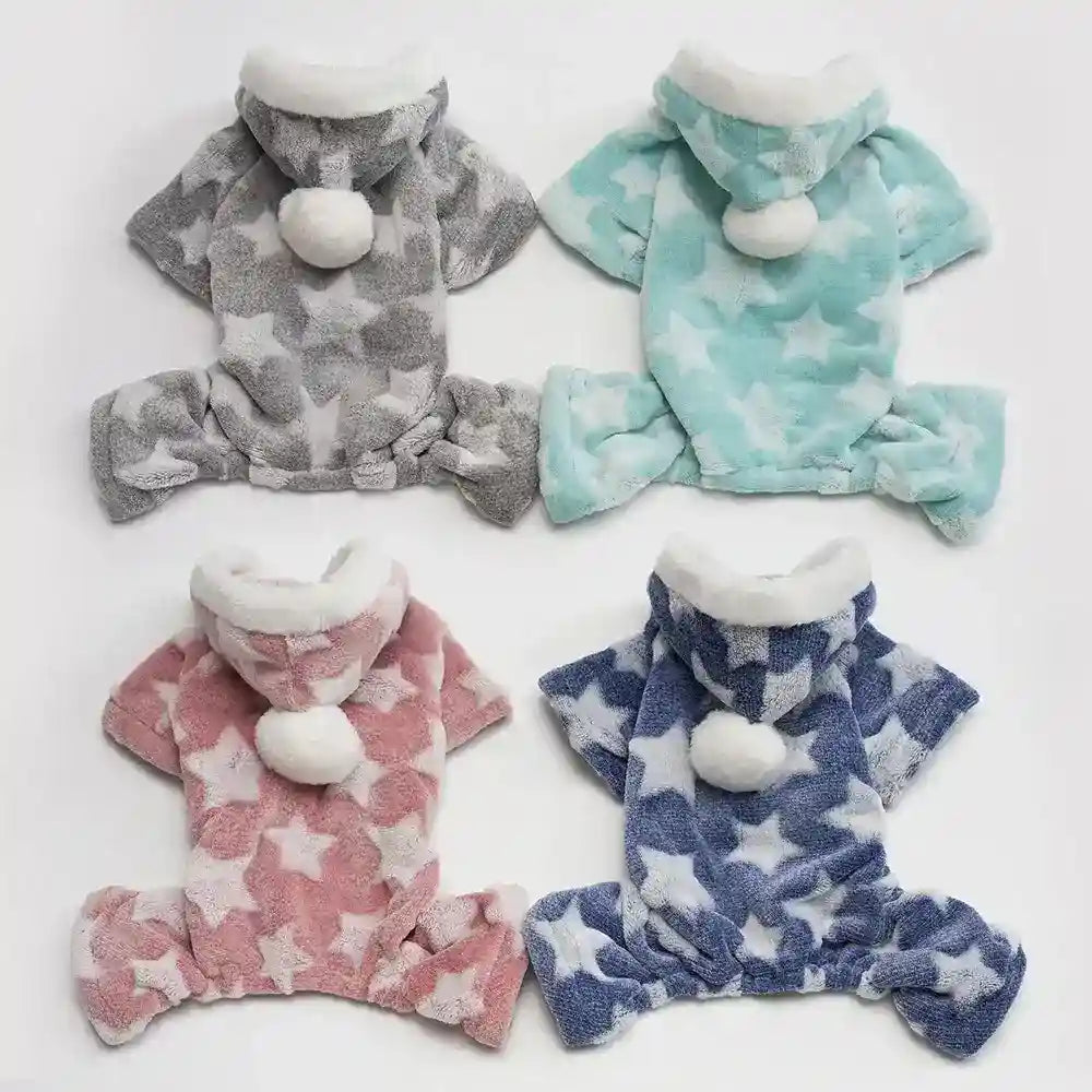 Tutina in pile per cani "Cassiopea" – Calore e Stile con Fantasia a Stelle by Dog Moda