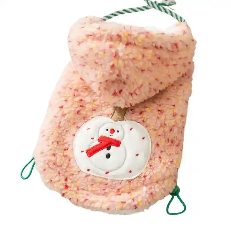 Cappotto Pile Cani con Pupazzo di Neve - Cappuccio Invernale by Dog Moda