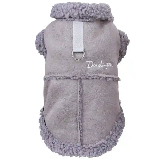 Cappotto Pile Scamosciato Cani - Dadagou con Bottoni by Dog Moda