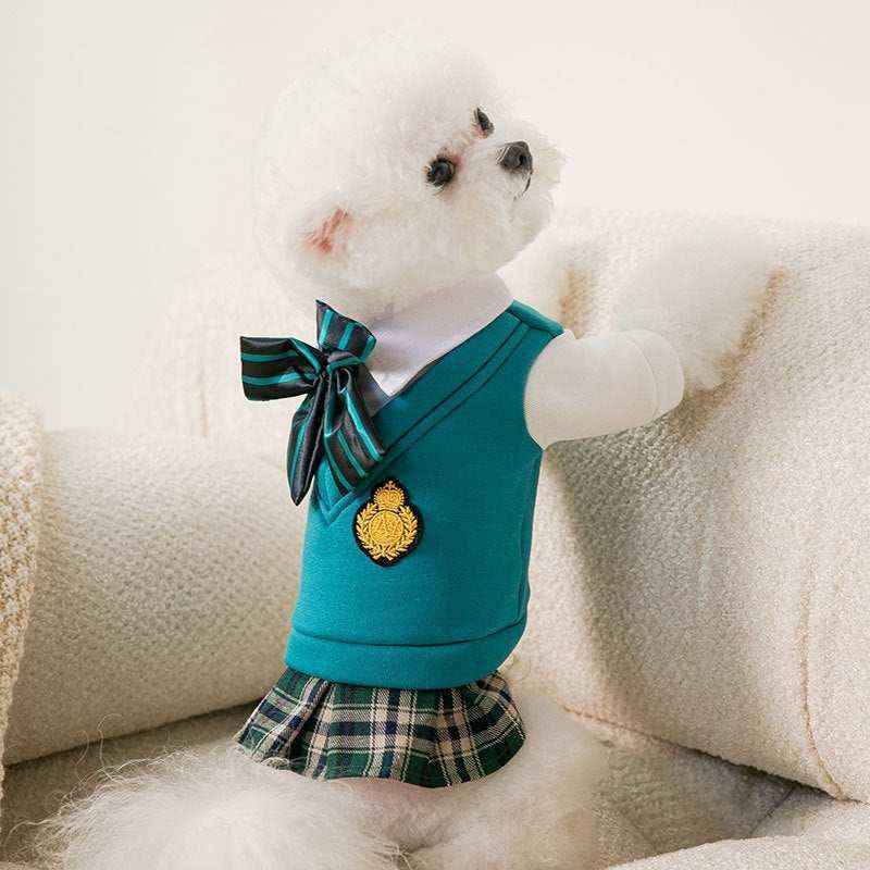 Maglia per cani con fiocco in pile "College" by Dog Moda