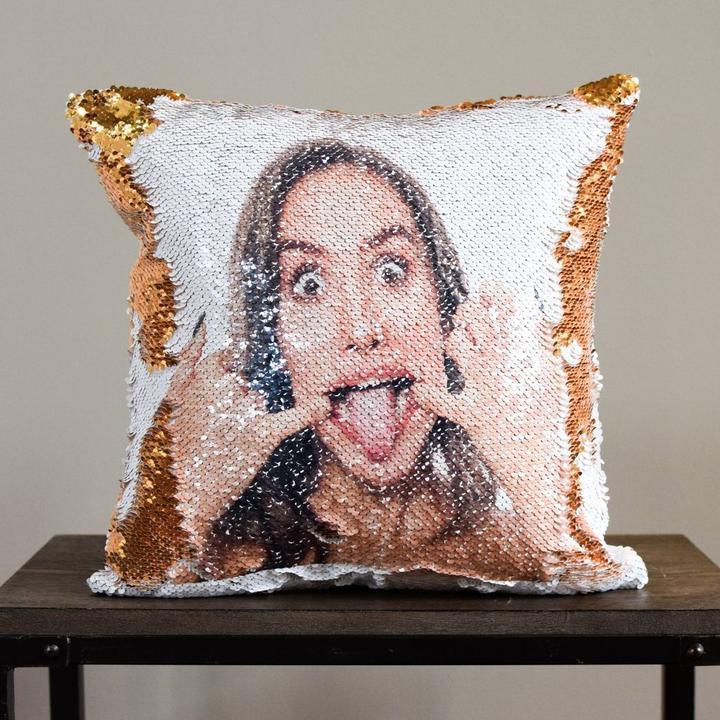 Personalized Cushion with Photo of your Pet Bright Sequins ✨