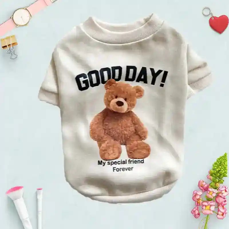 Felpa per cani con stampa orso "Good Day" – Stile e comfort per il tuo cane by Dog Moda