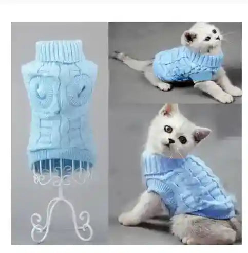 Maglione Caldo per Gatti Intrecciato – Smanicato in Acrilico by Dog Moda