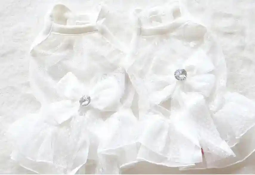 Vestitino da cerimonia per cani bianco con ricamo "Frozen" by Dog Moda