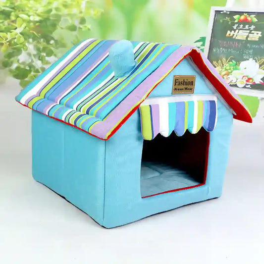 Cuccia Casetta per Gatti in Stoffa - Pieghevole e Calda by Dog Moda