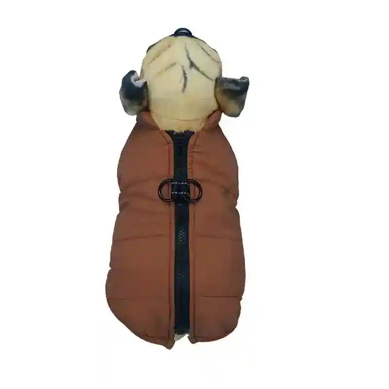 Piumino Imbottito in Pile Smanicato con Pettorina Removibile per cani - Modello FluffyPaws - Dog Moda