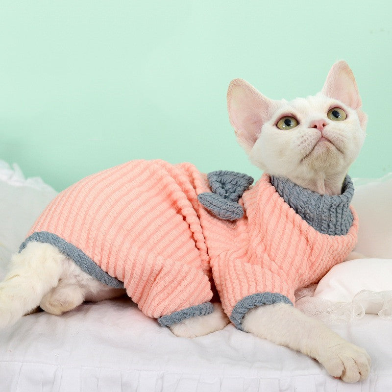 Tutina per Gatti 4 Zampe con Fiocchetto - Copertura Completa Morbida