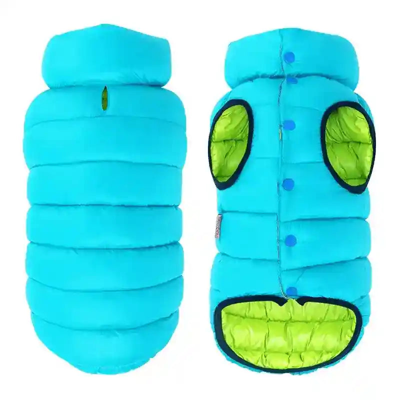 Piumino Double Face per Cani AeroDry - Blu/Rosso o Azzurro/Verde by Dog Moda