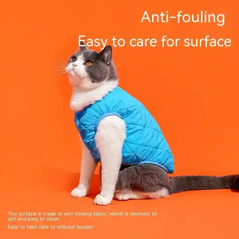 Gilet Pile Gatti Cani - Caldo Smanicato Azzurro Verde by Dog Moda