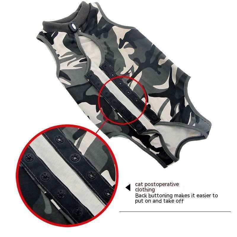 Tutina Post-Operatoria per Gatti Camouflage Nero/Grigio by null