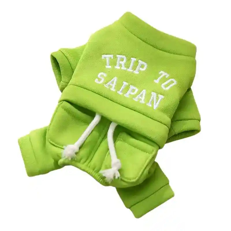Puppy Clothes, Four-legged Warm Hoodie For Autumn And Winter, Thin Fleece Teddy Bear Cat Pet Clothes For Small And Medium-sized Dogs by Dog Moda