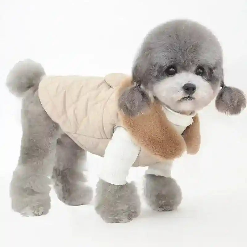Cappotto Cani Trapuntato Ecopelliccia Smanicato by Dog Moda
