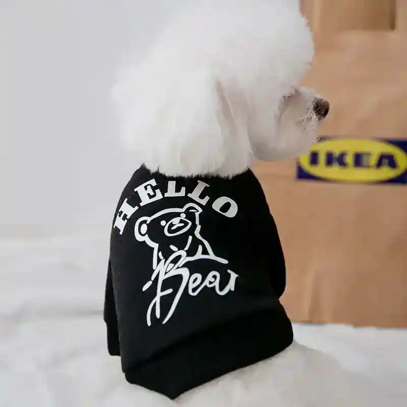 Felpa per cani "Ciao Orsetto!" – Stile e comfort per il tuo amico a quattro zampe by Dog Moda
