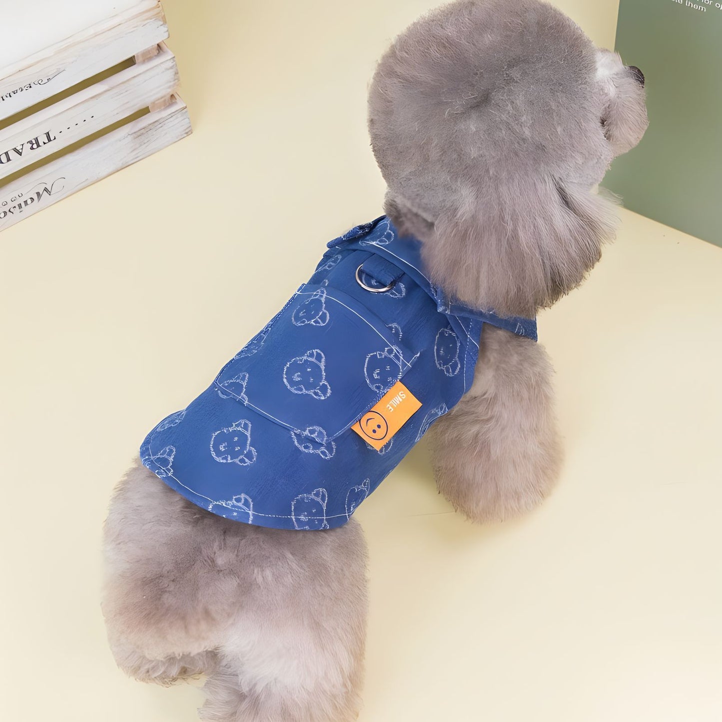 Vestito Jeans per Cani con Pettorina - Gonnellina o Giacchetta