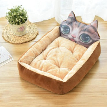 Cuccia Rettangolare per Cani e Gatti con Schienale Personaggi Animati