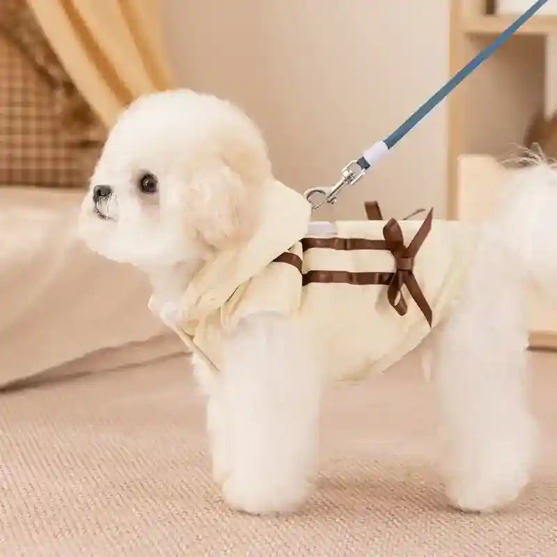Cappotto Lucky Dog Smanicato con Cappuccio e Fiocco by Dog Moda