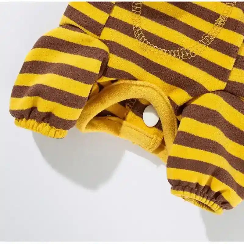 Tutina per Cani HIPIPET con Ape - Pigiama a Righe Elastico by Dog Moda