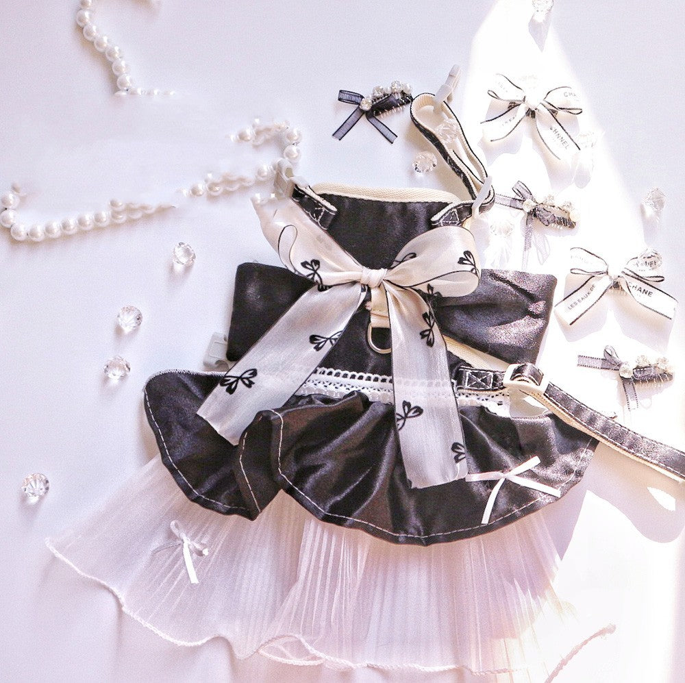 Cat Harness Dress "Glamour Kitty" - Elegant with Bow