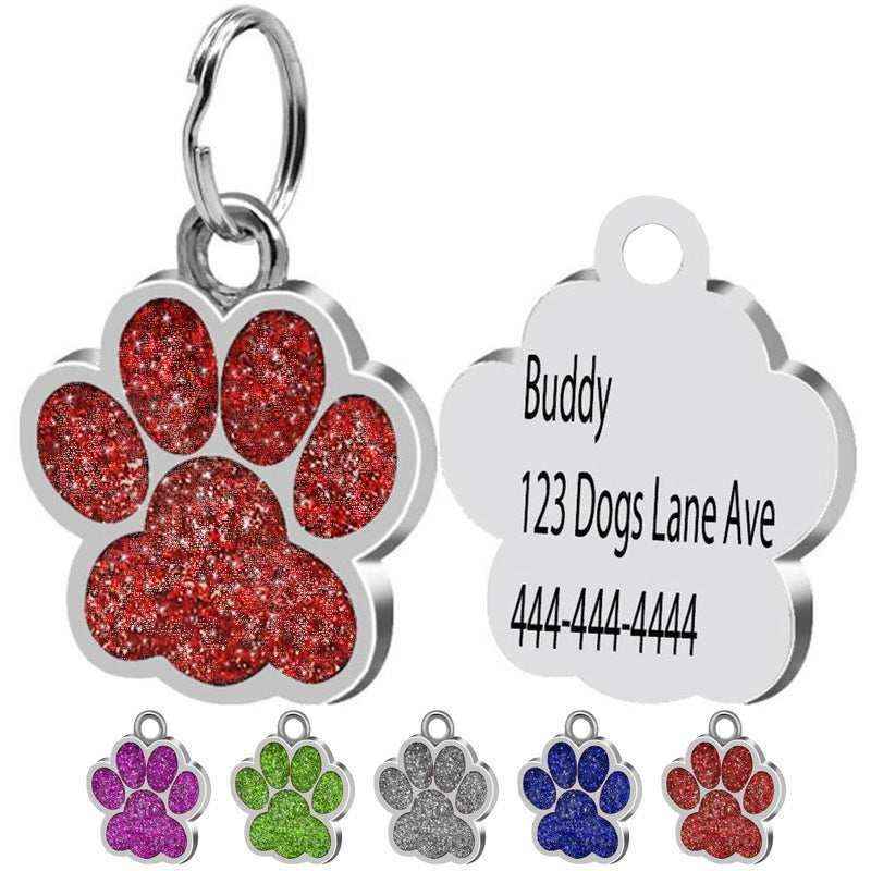 Medaglietta per Cani Personalizzata a Zampetta con Strass Colorati by Dog Moda