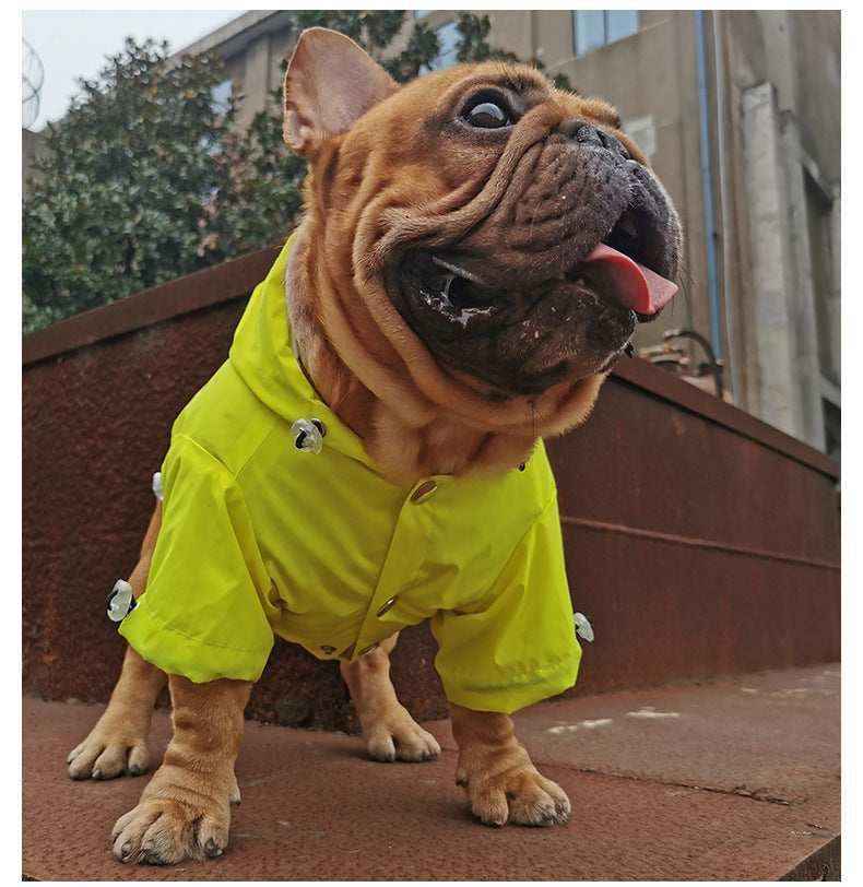 Impermeabile per Cani con Cappuccio e Inserti Riflettenti Modello "Goccia" by Dog Moda