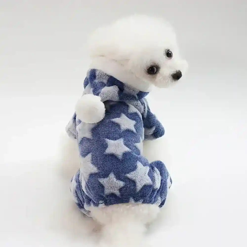 Tutina in pile per cani "Cassiopea" – Calore e Stile con Fantasia a Stelle by Dog Moda