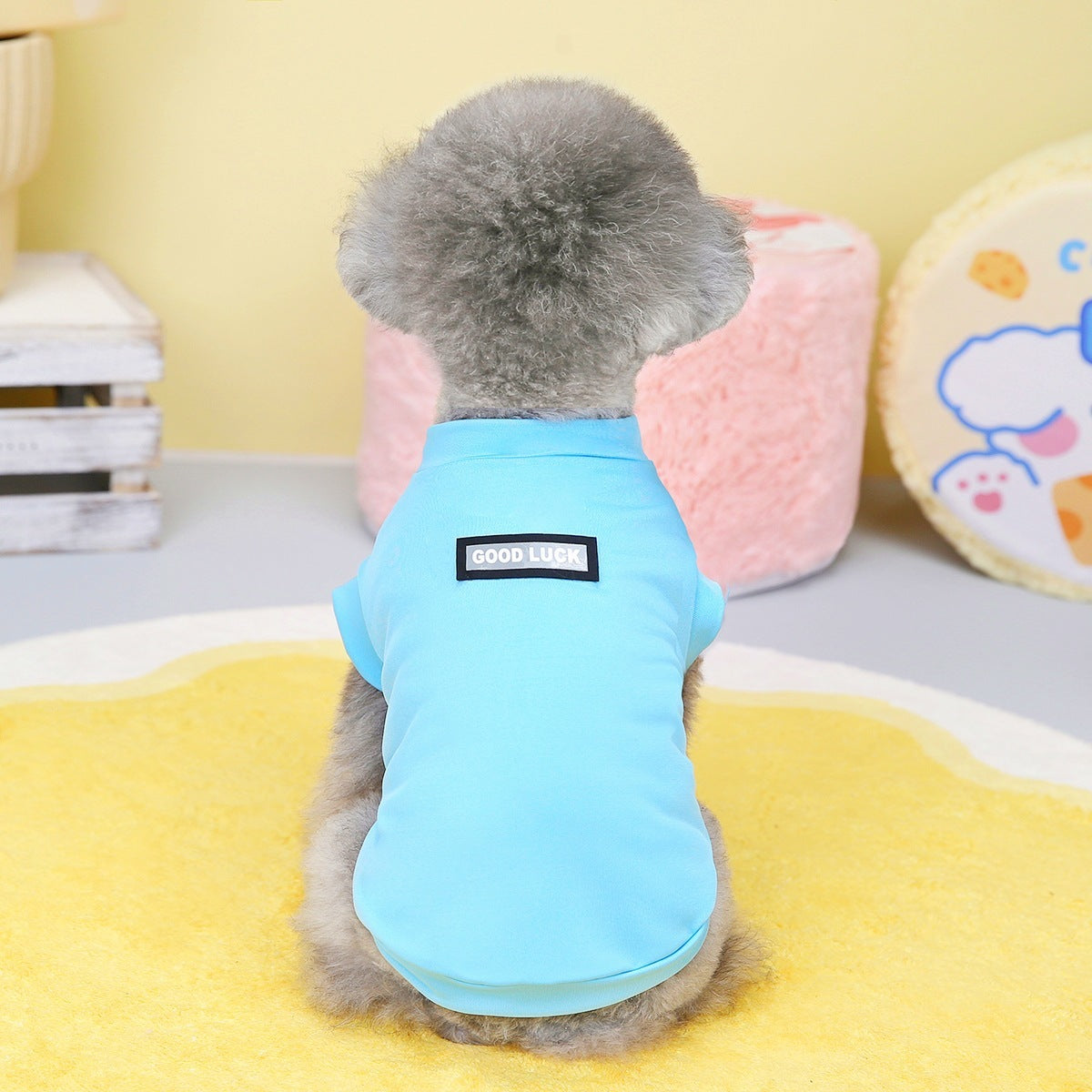 Ärmelloses Hundeshirt "Viel Glück"