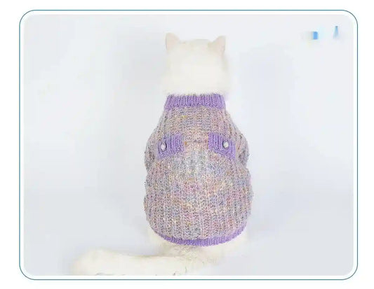 Maglione Intrecciato con Bottoni - Violetta per Cani by Dog Moda
