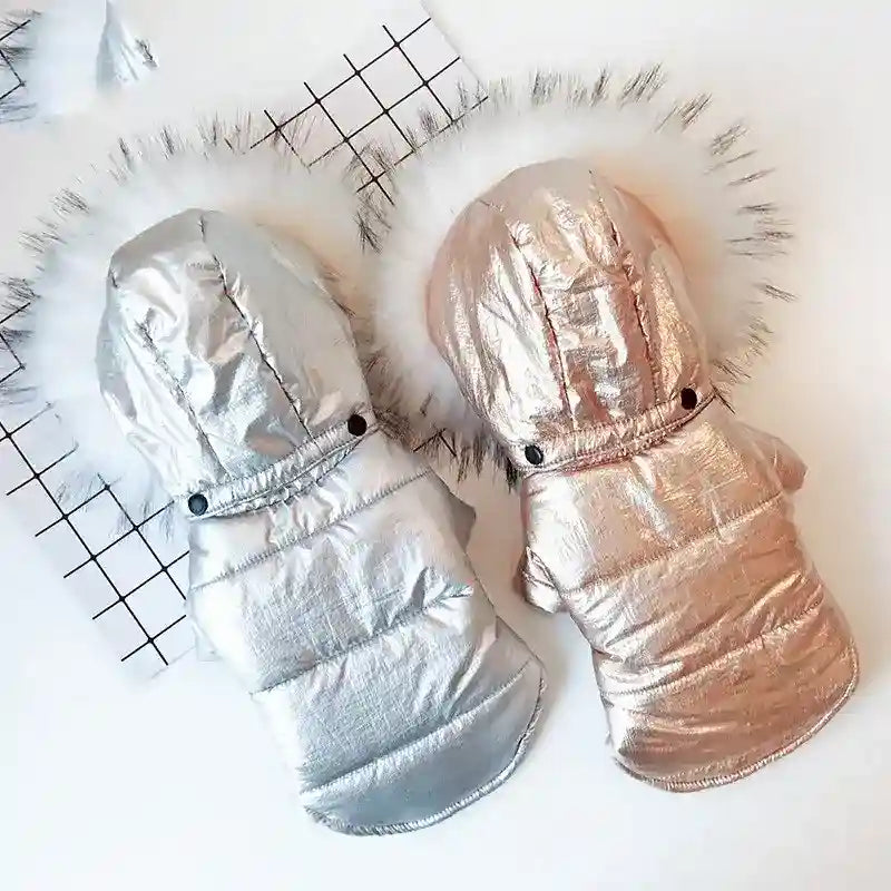 Piumino per cani con cappuccio ecopelliccia "Neve" – Protezione e Stile per l'Inverno by Dog Moda