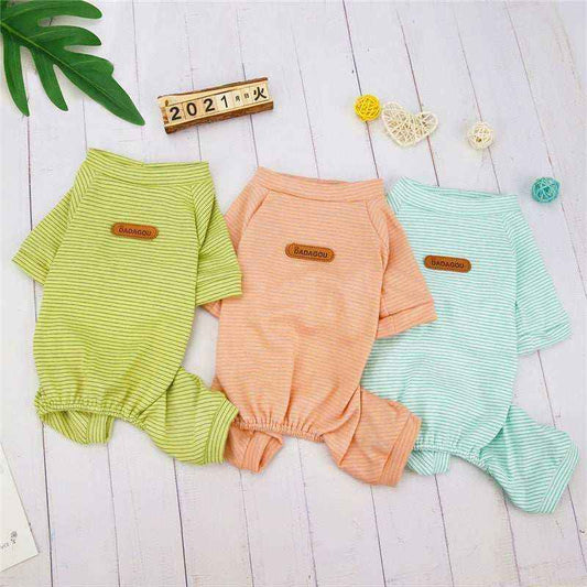 Mittelgroßer Hundepyjama – Dagagou (Baumwolle, koreanische Streifen)