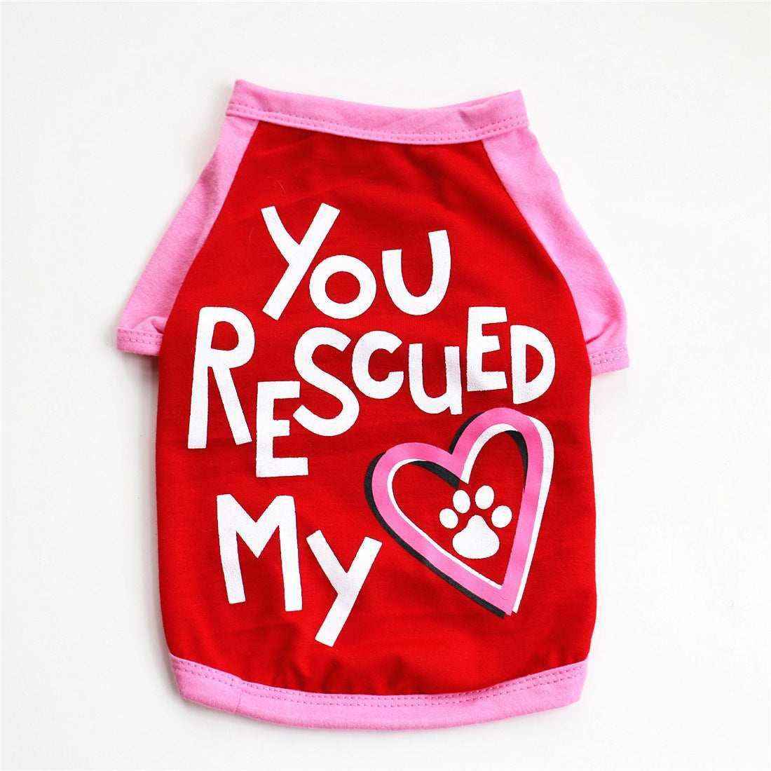 Maglietta per cani "You Rescued My Heart" – Stile e comfort per il tuo fedele amico by Dog Moda