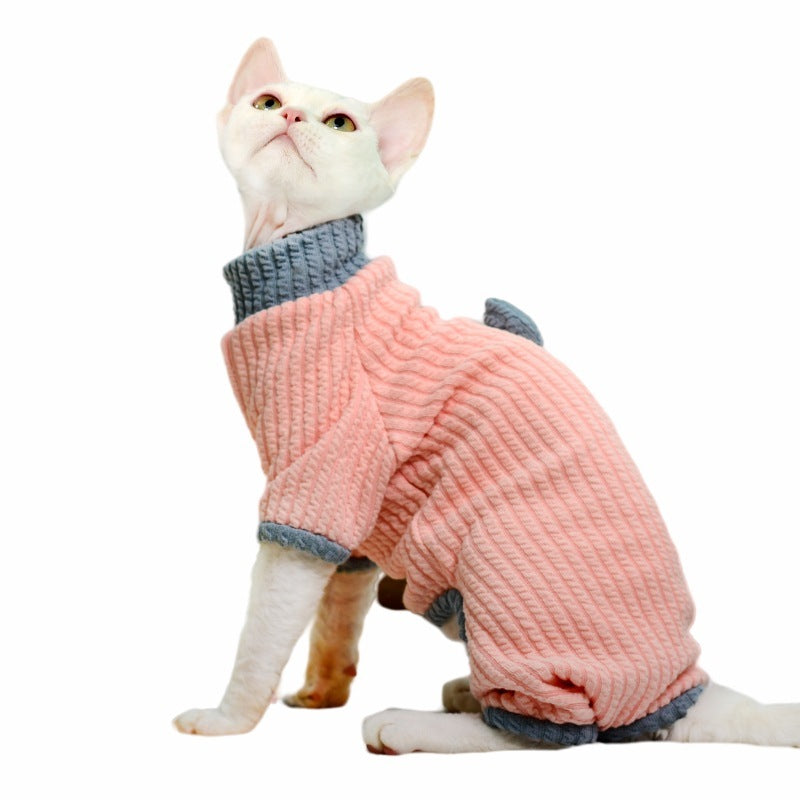 Tutina per Gatti 4 Zampe con Fiocchetto - Copertura Completa Morbida